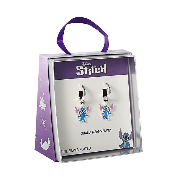Disney's Lilo & Stitch Silver Plated Hoop Earrings - Silver Tone