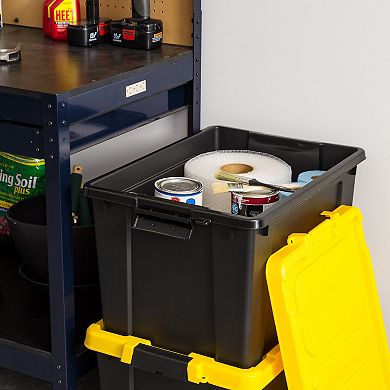 Iris 19-Gallon Heavy Duty Garage Storage Bins with Lids 2 Pack