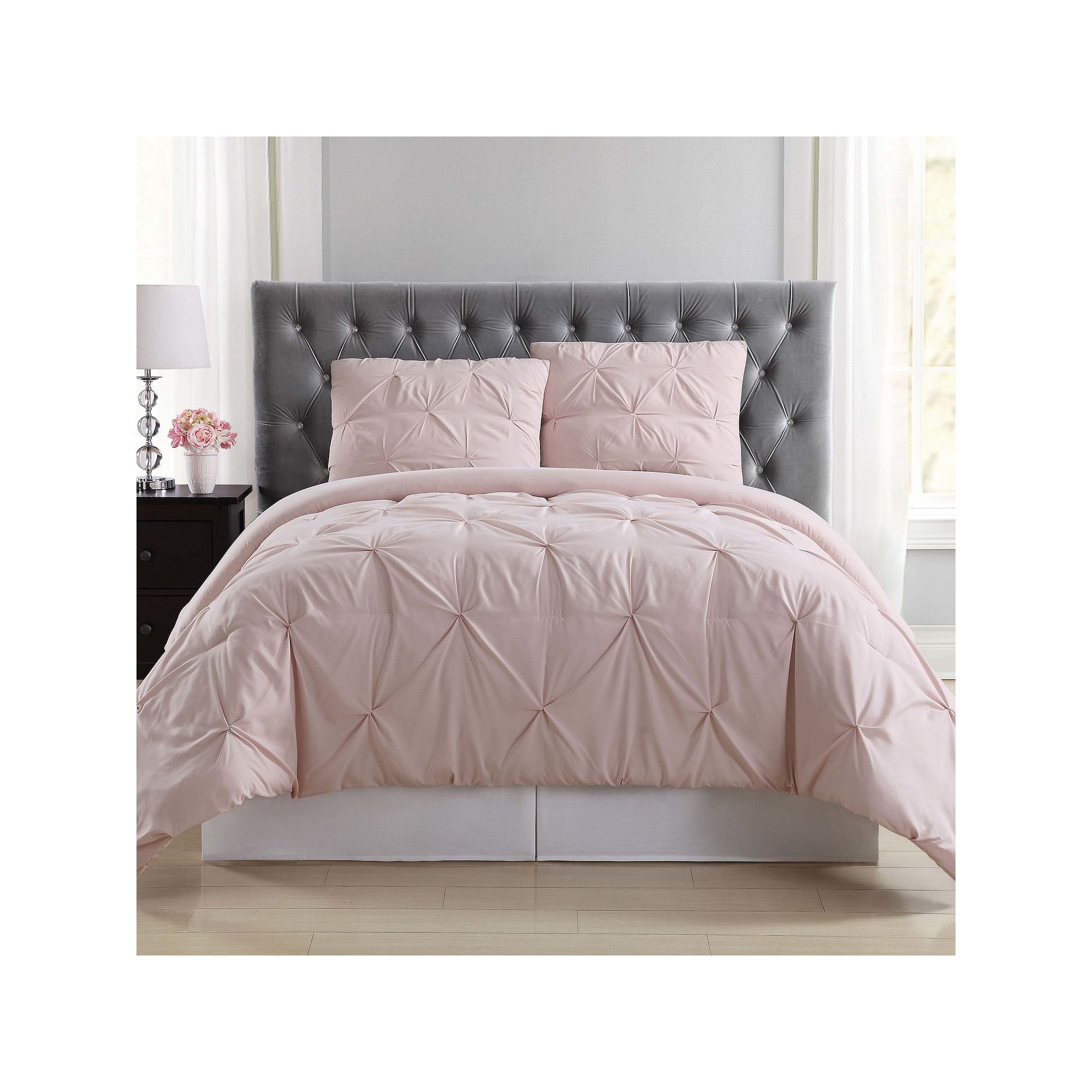 Truly Soft Everyday Pleated Duvet Set, Blush