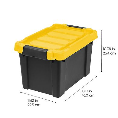 Iris 5-Gallon Heavy Duty Garage Storage Bins with Lids 4 Pack