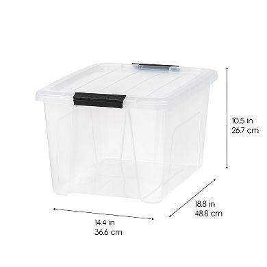 Iris 32-Qt. Clear Latching Storage Bin with Lids 4 Pack