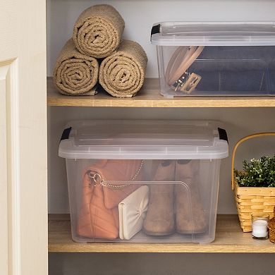Iris 32-Qt. Clear Latching Storage Bin with Lids 4 Pack