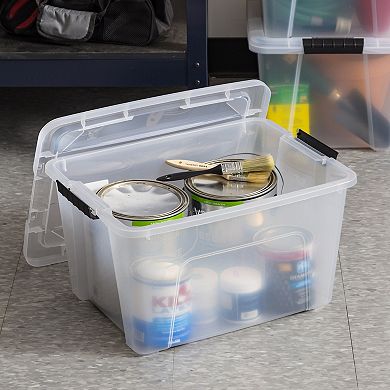 Iris 32-Qt. Clear Latching Storage Bin with Lids 4 Pack