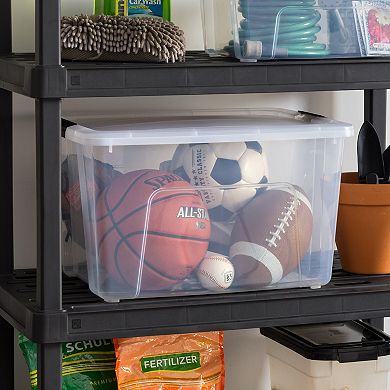 Iris 60-Quart Clear Latching Storage Bin with Lids 4 Pack