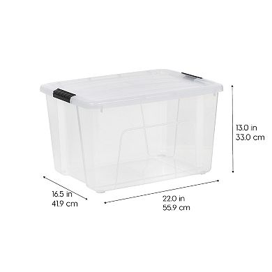 Iris 60-Quart Clear Latching Storage Bin with Lids 4 Pack