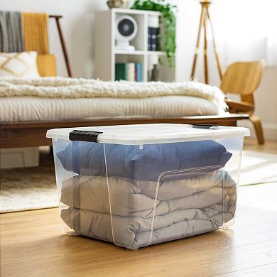 Iris 60-Quart Clear Latching Storage Bin with Lids 4 Pack
