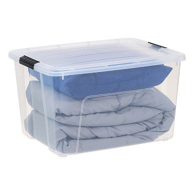 Iris 60-Quart Clear Latching Storage Bin with Lids 4 Pack