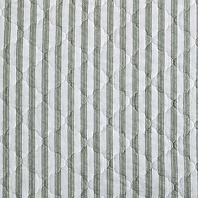 Stone Cottage Willow Way Ticking Stripe Green Quilt Set