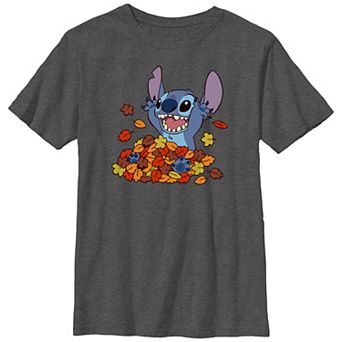 Disney's Lilo & Stitch Leaf Pile Fun Stitch Boys 8-20 Graphic Tee