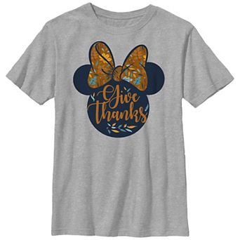 Disney's Minnie Mouse Bow Give Thanks Boys 8-20 Graphic Tee