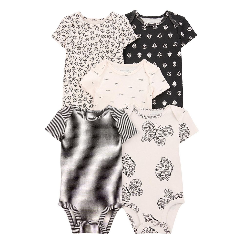 Carter's 5pc Baby Girl Purple Floral Bodysuit Set