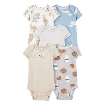 Baby Boy Carter's 5 pk Kangaroo Cloud Short Sleeve Bodysuits