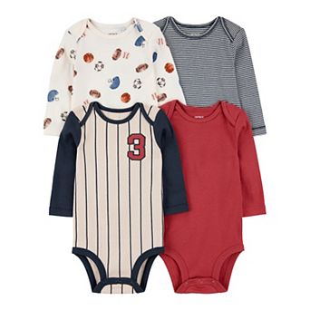 Baby Boy Carter's 4-Pack Sports Jersey Long Sleeve Bodysuits