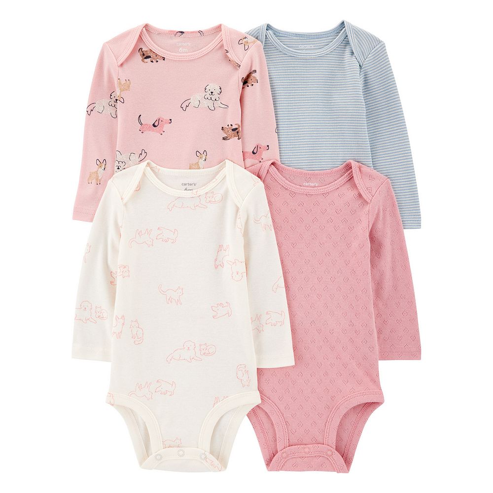Carter's 5pc Baby Girl Multi Color Animals Pockets Bodysuit Set