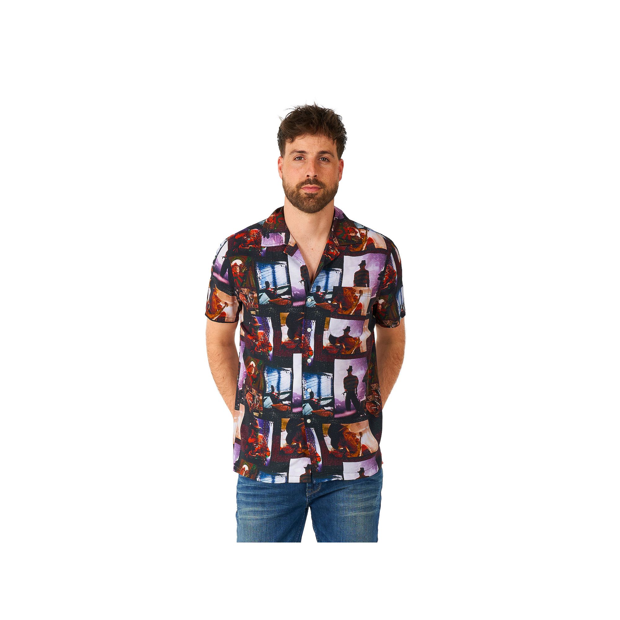 Mens OppoSuits Halloween Nightmare on Elm Street Shirt, Size: Large, Black