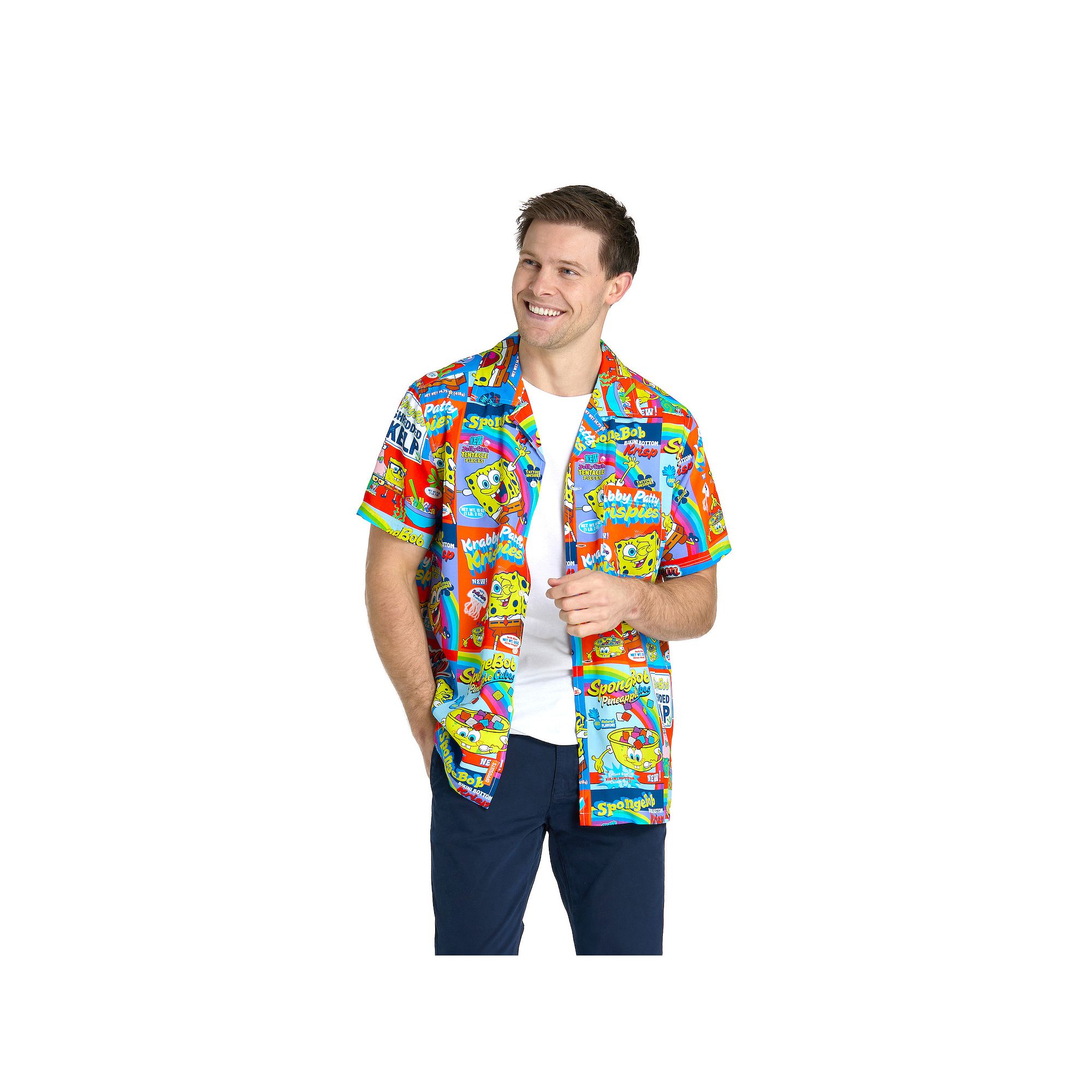 Mens OppoSuits SpongeBob SquarePants Hawaiian Shirt, Size: Small, Multi