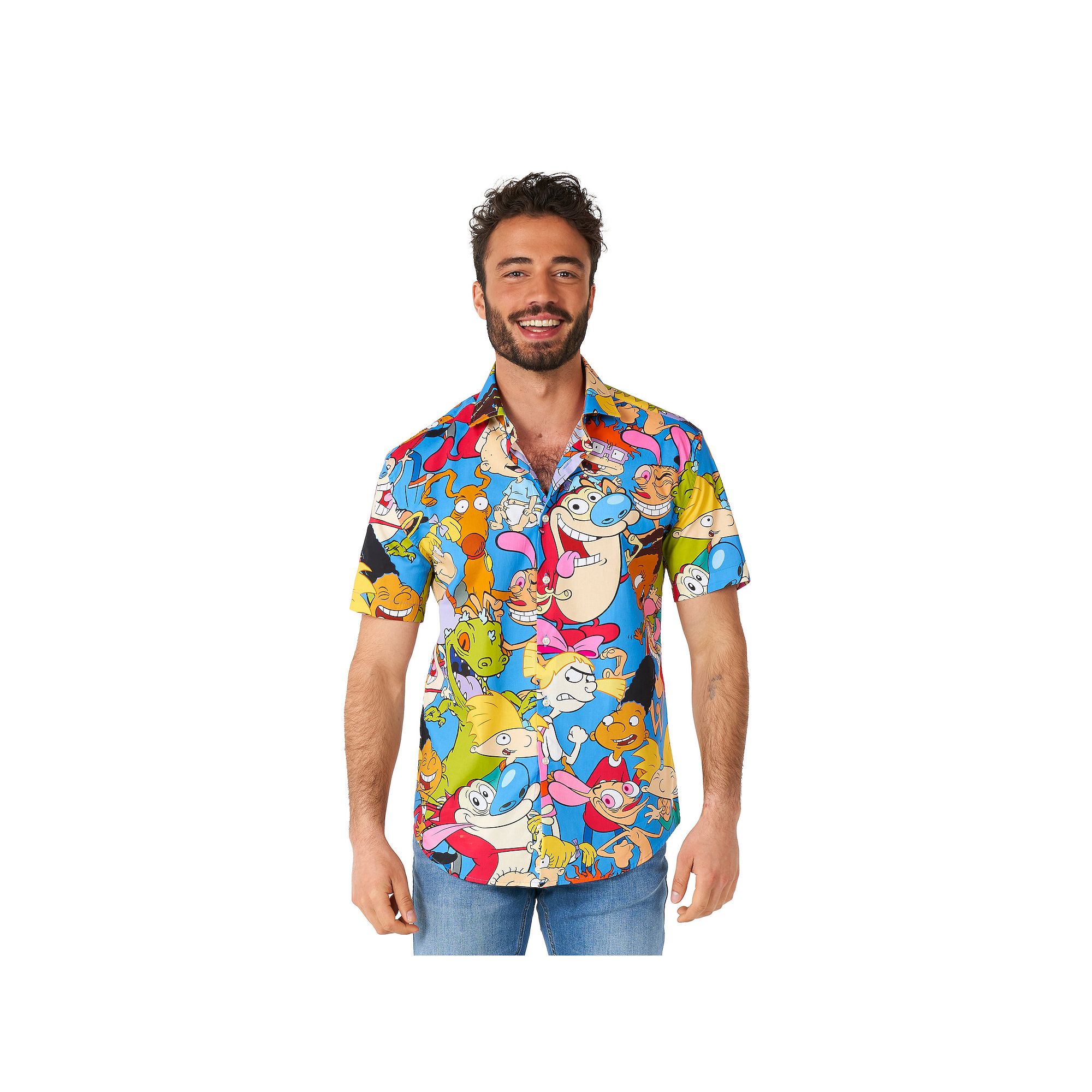 Mens OppoSuits Nickelodeon Cartoons Shirt, Size: XS, Multi
