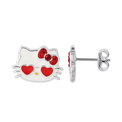 Sanrio Hello Kitty Silver Plated Stud Earrings