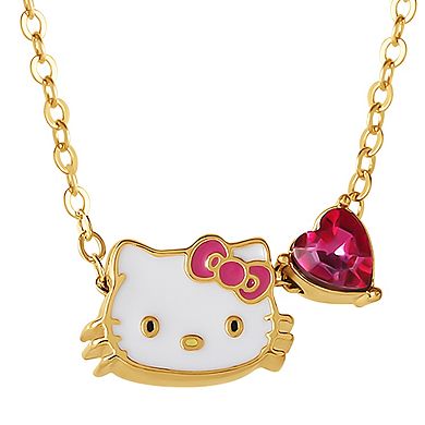 Sanrio 18k Gold Plated Crystal Hello Kitty Necklace