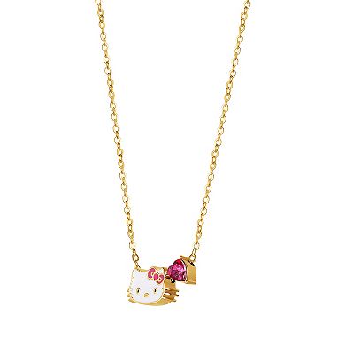 Sanrio 18k Gold Plated Crystal Hello Kitty Necklace