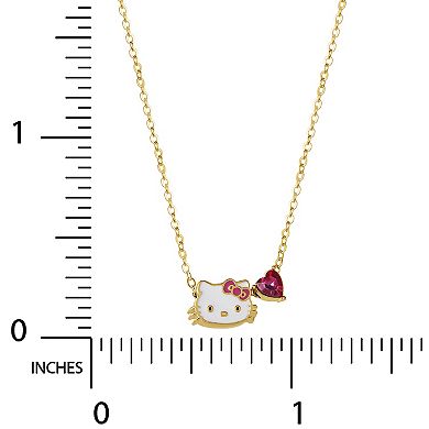 Sanrio 18k Gold Plated Crystal Hello Kitty Necklace