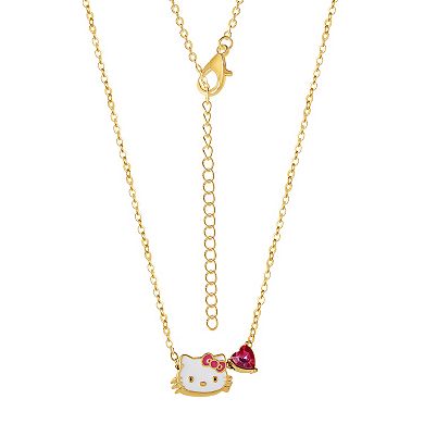Sanrio 18k Gold Plated Crystal Hello Kitty Necklace