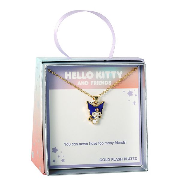 Sanrio 18k Gold Plated Kuromi Crystal Pendant Necklace