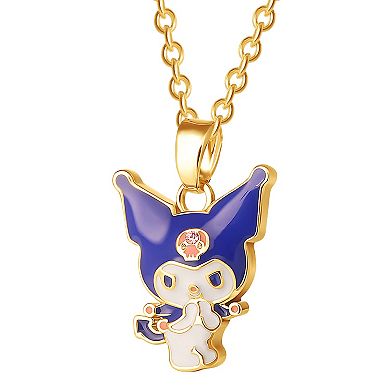 Sanrio 18k Gold Plated Kuromi Crystal Pendant Necklace