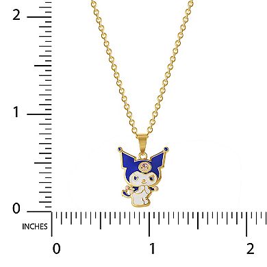Sanrio 18k Gold Plated Kuromi Crystal Pendant Necklace