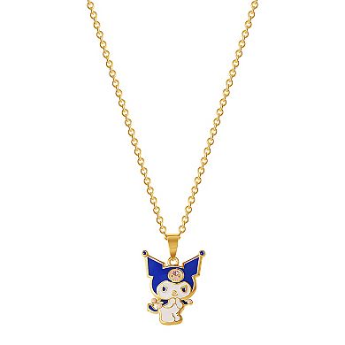 Sanrio 18k Gold Plated Kuromi Crystal Pendant Necklace
