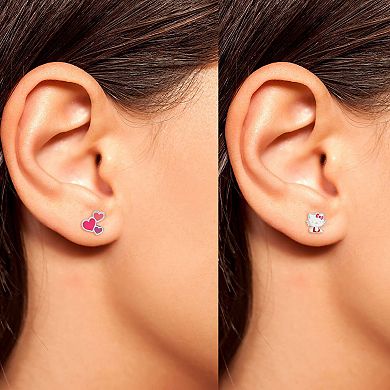Sanrio Silver Plated Hello Kitty Stud Earring Set