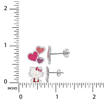 Sanrio Silver Plated Hello Kitty Stud Earring Set