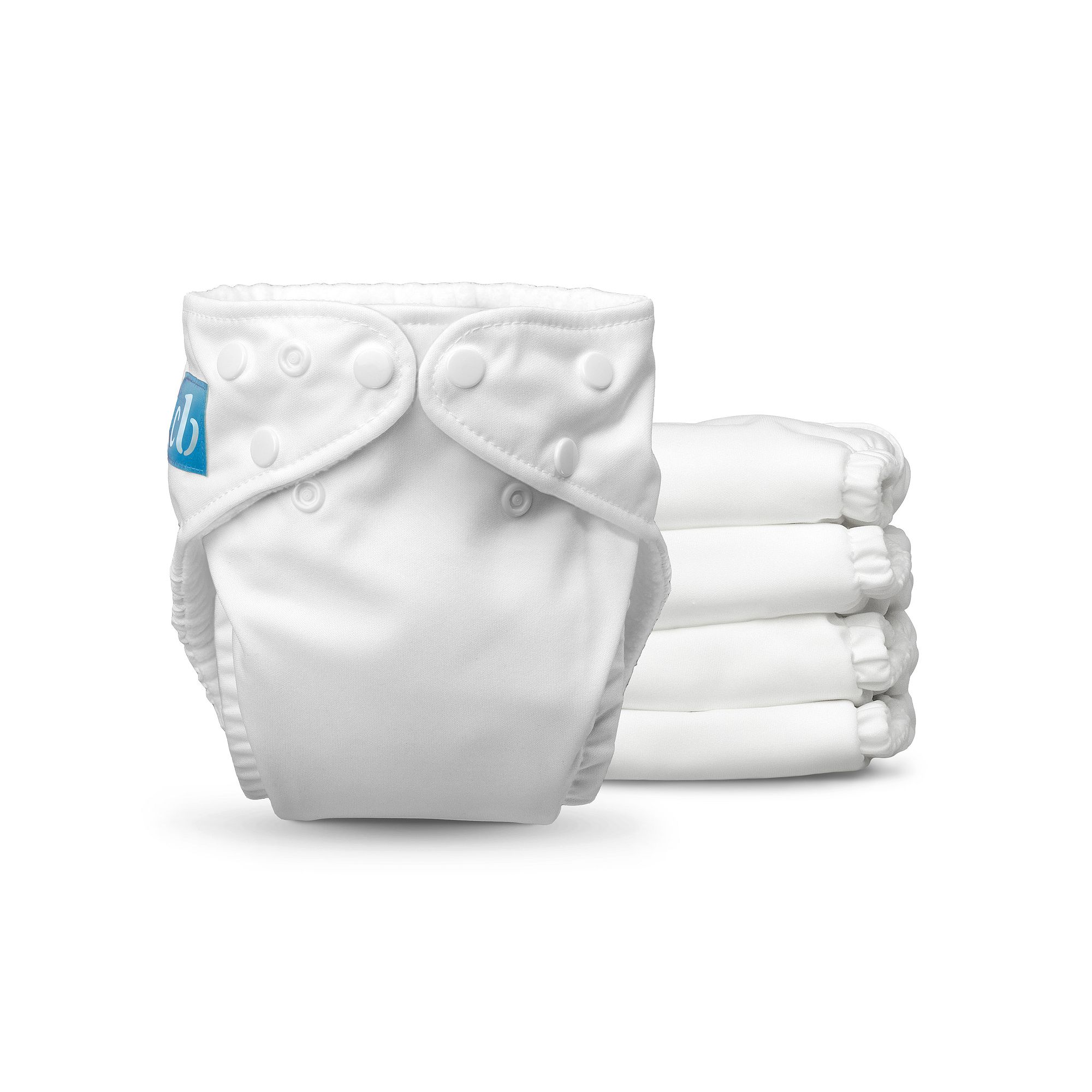 Charlie Banana 5 Pack Reusable Cloth Diapers Set, All White