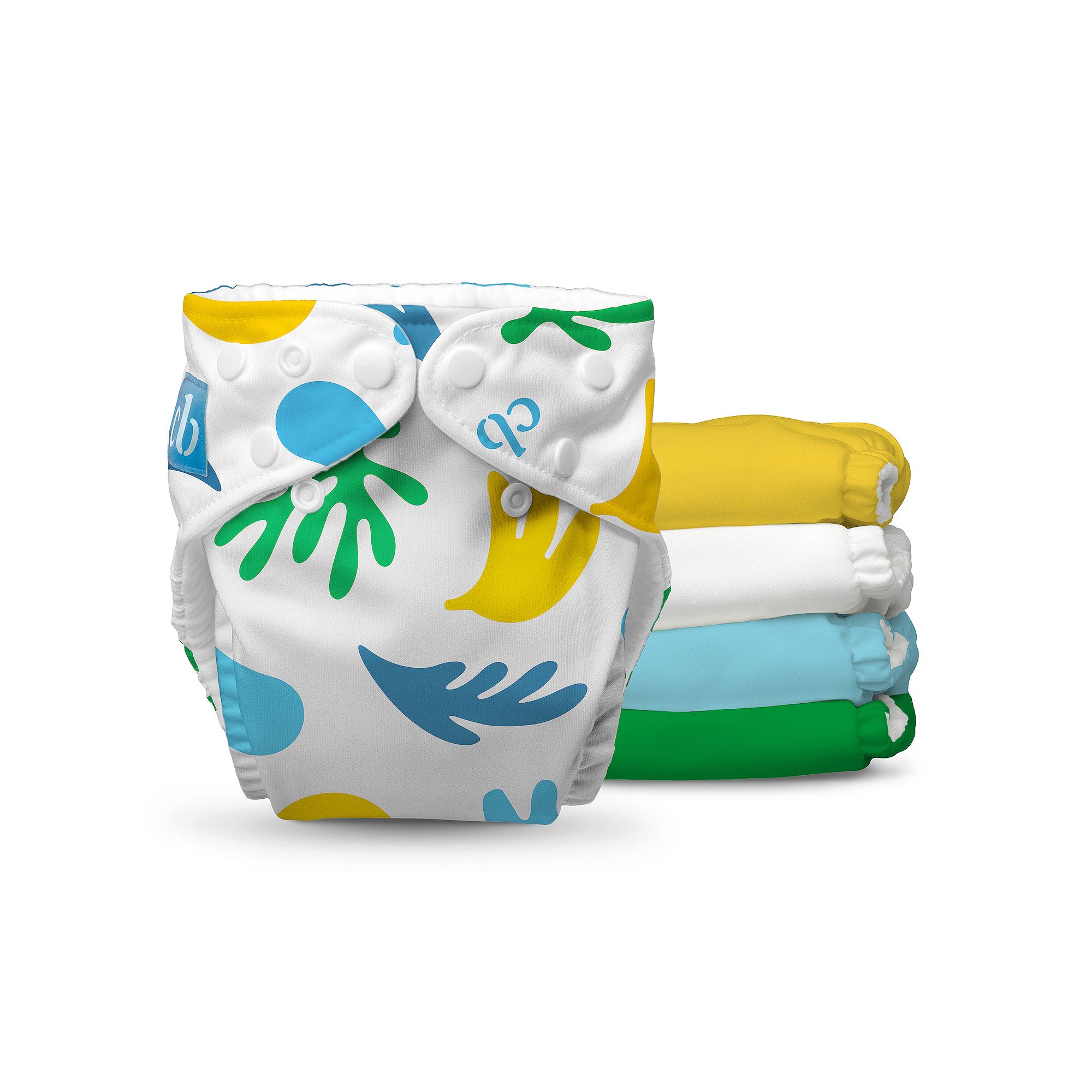 Charlie Banana 5 Pack Reusable Cloth Diapers Set, Banana Leaves