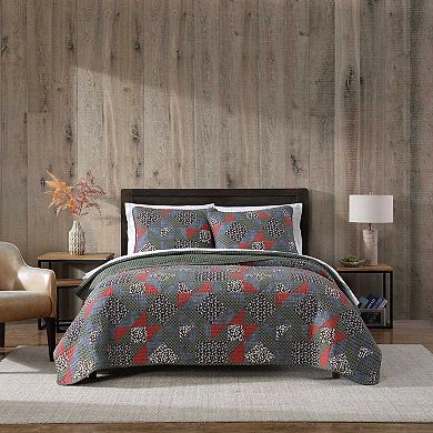 Eddie Bauer Block Patchwork Green Quilt Set with Shams