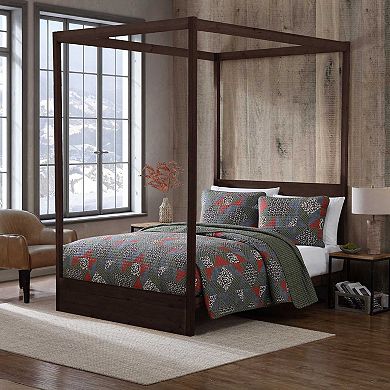 Eddie Bauer Block Patchwork Green Quilt Set with Shams