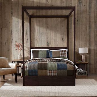 Eddie Bauer Classic Patchwork Green Quilt Set with Shams