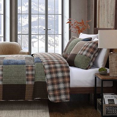 Eddie Bauer Classic Patchwork Green Quilt Set with Shams