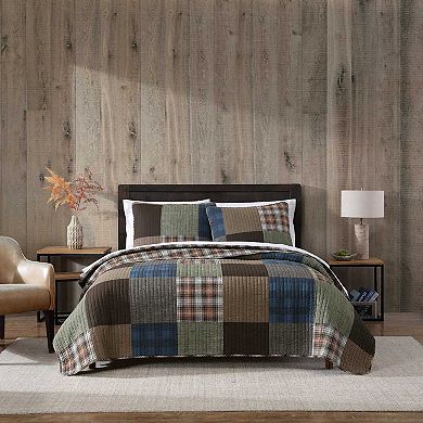 Eddie Bauer Classic Patchwork Green Quilt Set with Shams
