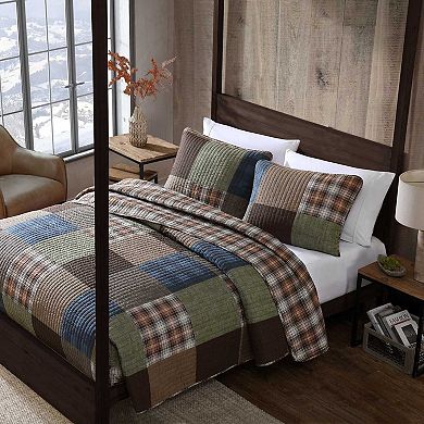 Eddie Bauer Classic Patchwork Green Quilt Set with Shams