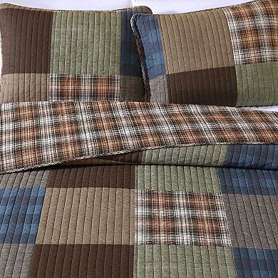 Eddie Bauer Classic Patchwork Green Quilt Set with Shams