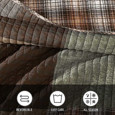 Eddie Bauer Classic Patchwork Green Quilt Set with Shams