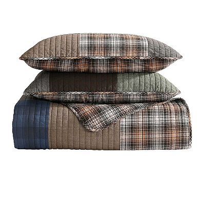 Eddie Bauer Classic Patchwork Green Quilt Set with Shams