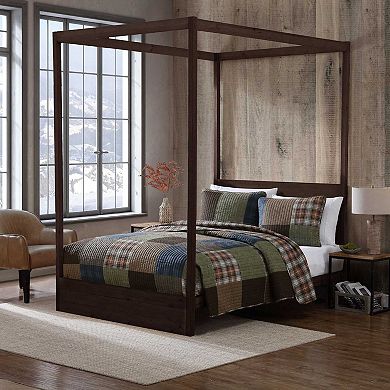 Eddie Bauer Classic Patchwork Green Quilt Set with Shams