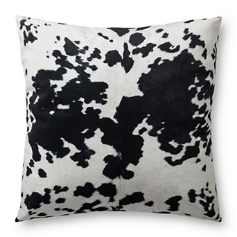 Loloi Black & White Cow Print Floor Cushion
