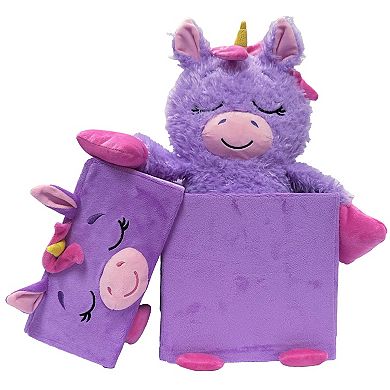Happy Nappers Adorable Storables Unicorn 8 in. Character Box & 15 in. Plush Toy