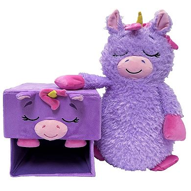 Happy Nappers Adorable Storables Unicorn 8 in. Character Box & 15 in. Plush Toy
