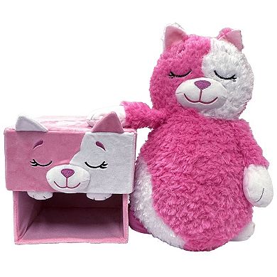 Happy Nappers Adorable Storables Cat 8 in. Character Box & 15 in. Plush Toy