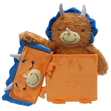 Happy Nappers Adorable Storables Dino Triceratops 8 in. Character Box & 15 in. Plush Toy