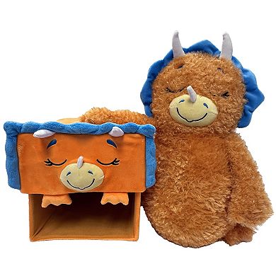 Happy Nappers Adorable Storables Dino Triceratops 8 in. Character Box & 15 in. Plush Toy